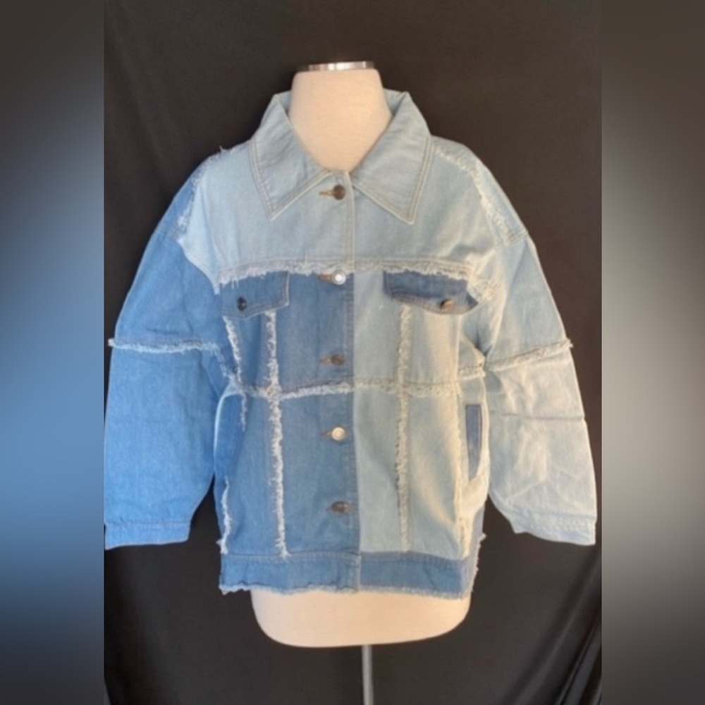 Women’s Patchwork Denim Jacket Large - image 1